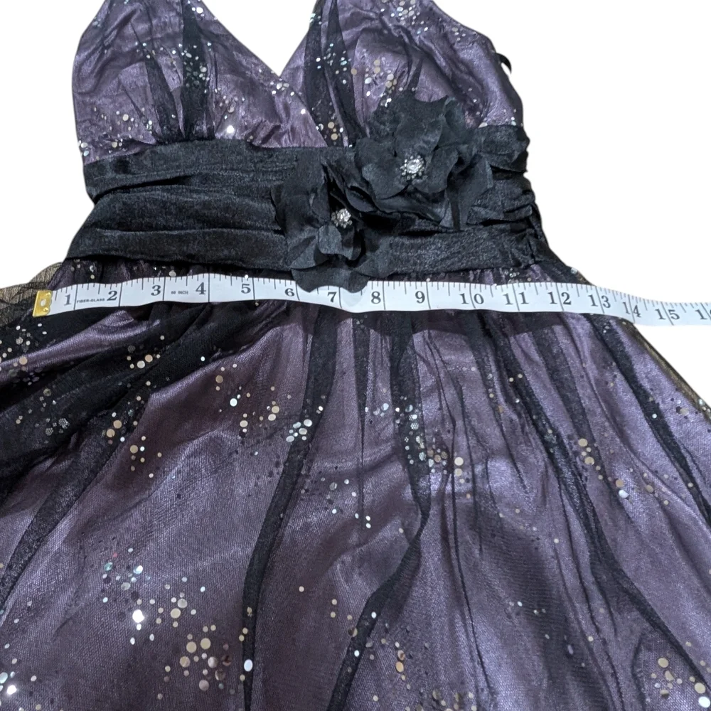 Whimsigoth Dark Fairy Celestial Glitter Halter Dress XS Y2K 2000s - Picture 14 of 15